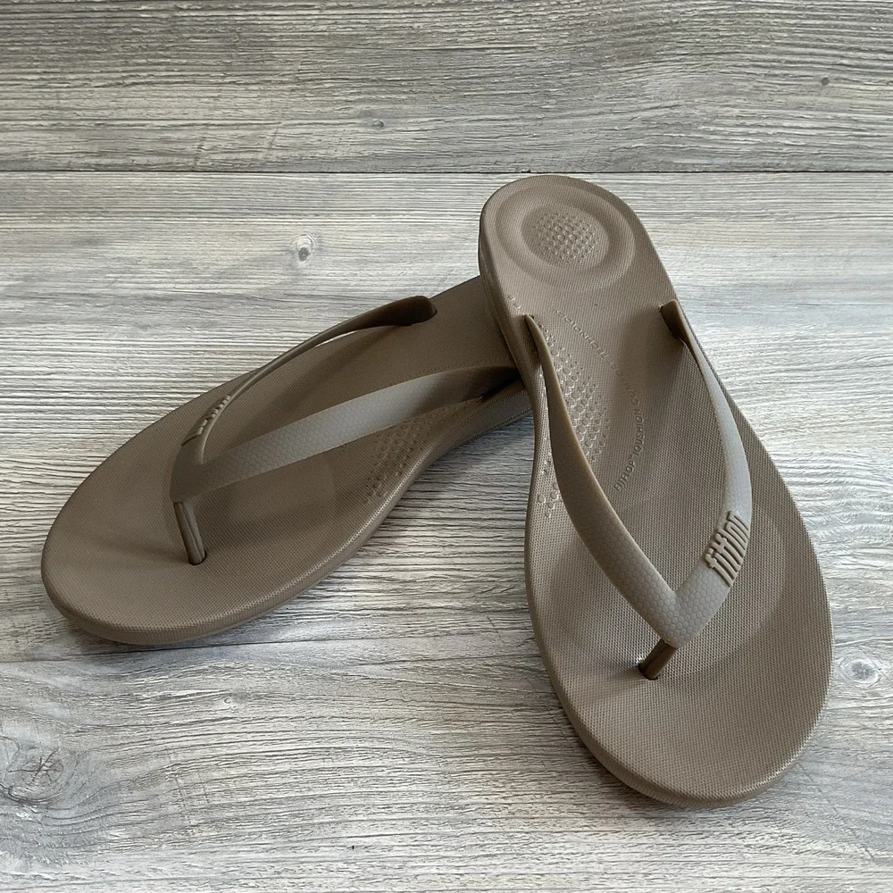 Fitflop Mens Flip Flops Timberwolf IQushion Ergonomic Arch Support Size 12.5